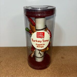 5/$25
Gund Turkey Time Napkin Rings Set of 4 Ceramic Metal New